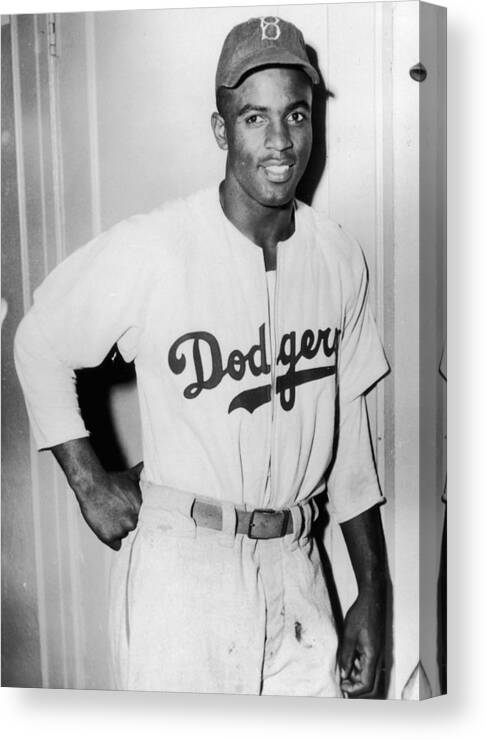 People Canvas Print featuring the photograph Jackie Robinson by Hulton Archive