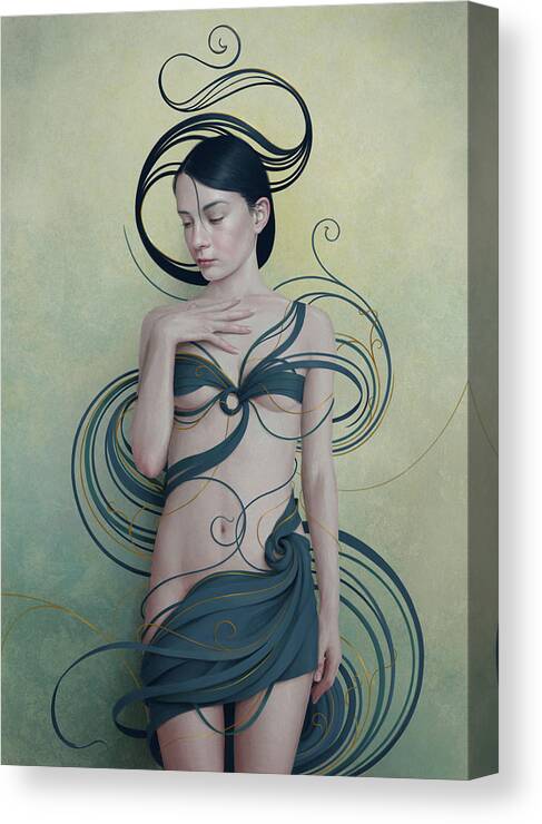 Woman Canvas Print featuring the digital art 477 by Diego Fernandez