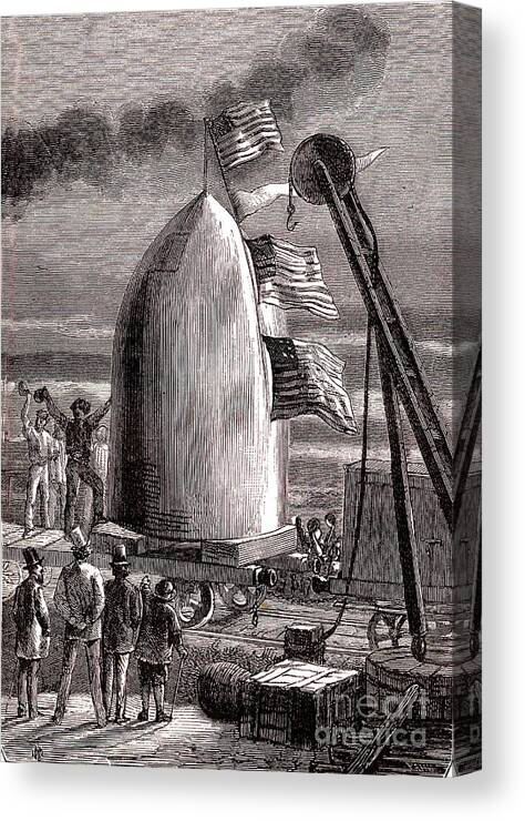 1800s Canvas Print featuring the photograph Jules Verne's 'from The Earth To The Moon' (1865) #5 by Collection Abecasis/science Photo Library