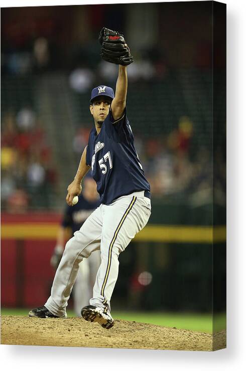 Relief Pitcher Canvas Print featuring the photograph Milwaukee Brewers V Arizona Diamondbacks by Christian Petersen