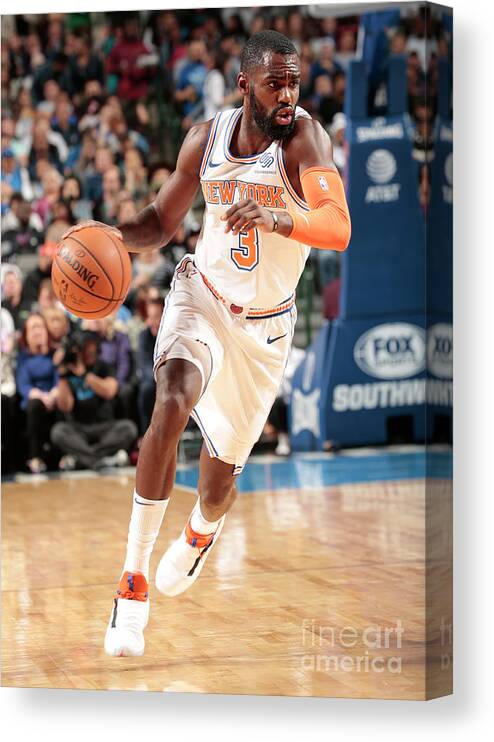 Tim Hardaway Jr. Canvas Print featuring the photograph New York Knicks V Dallas Mavericks by Glenn James