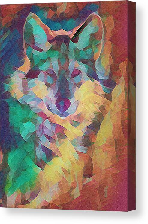 Wolf Canvas Print featuring the digital art The Wolf #5 by Ernest Echols