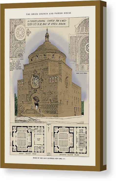 Church Canvas Print featuring the painting A Congregational Church by Anonymous