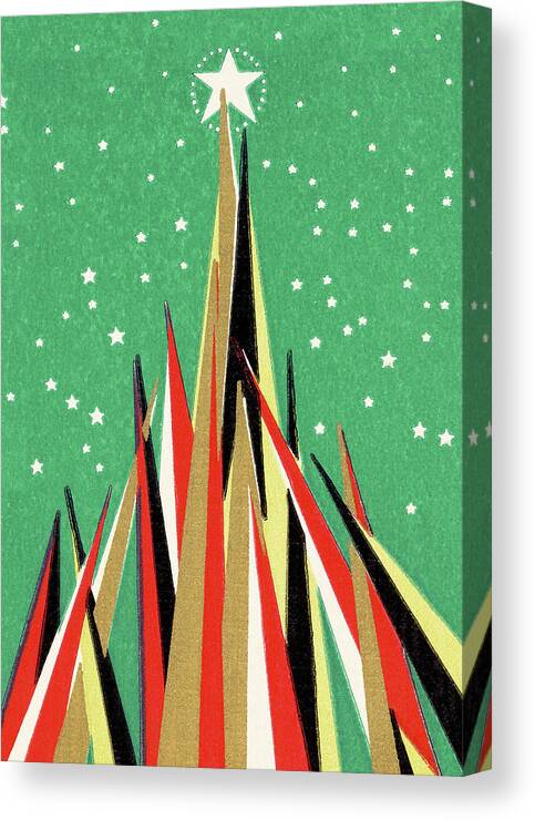 Abstract Canvas Print featuring the drawing Abstract Pinnacle of Color Strips by CSA Images