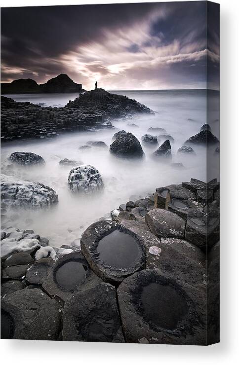 Causeway Canvas Print featuring the photograph Alone by Gary Mcparland