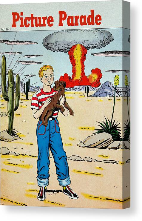 Atomic Canvas Print featuring the painting Andy's Atomic Adventures by Pete Costanza