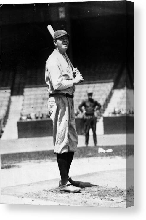 People Canvas Print featuring the photograph Babe Ruth by General Photographic Agency