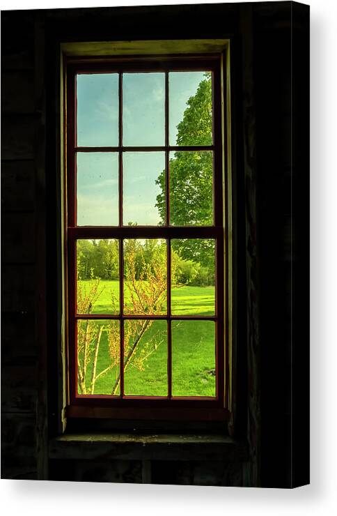 Grafton Vermont Canvas Print featuring the photograph Barn Window View by Tom Singleton