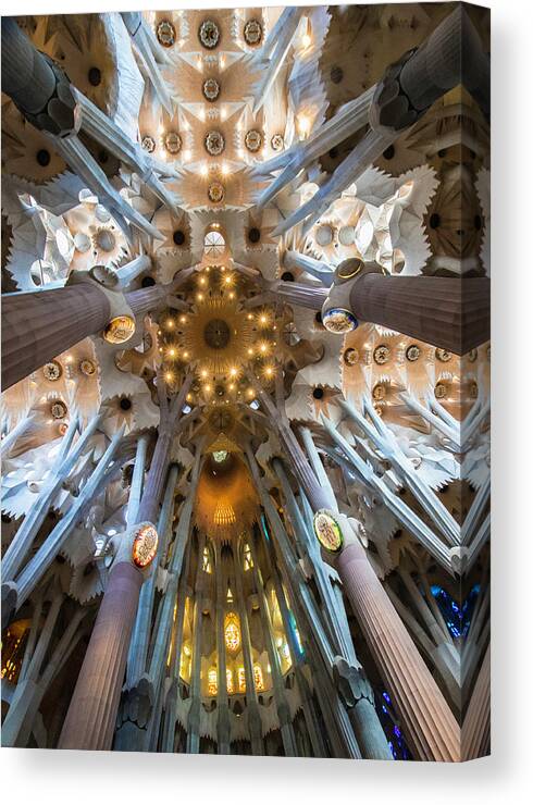 Architecture Canvas Print featuring the photograph Basiiica de la La Sagrada Familia, Barcelona, Spain by Venetia Featherstone-Witty