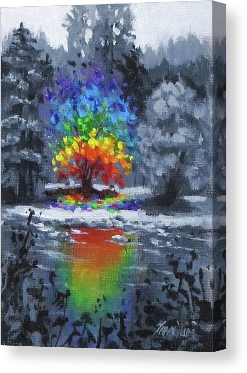 Rainbow Canvas Print featuring the painting Be You by Karen Ilari