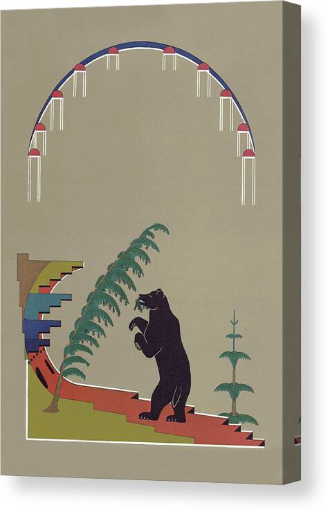 Pueblo Canvas Print featuring the painting Bear in the Mountains by Pueblo
