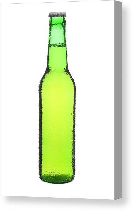 White Background Canvas Print featuring the photograph Beer Bottle by Micropic
