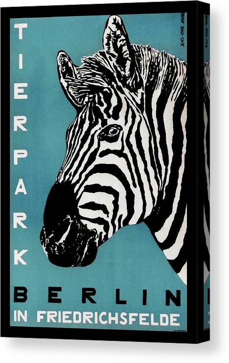 Berlin Zoo Canvas Print featuring the mixed media Berlin Zoo by Vintage Lavoie