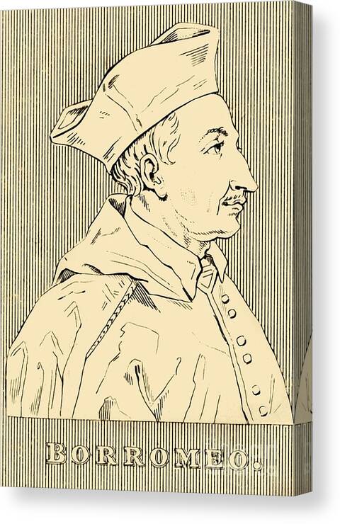 Charles Borromeo Canvas Print featuring the drawing Borromeo by Print Collector