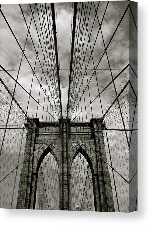 Arch Canvas Print featuring the photograph Brooklyn Bridge by Adrian Hopkins