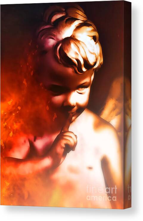 Dark Canvas Print featuring the digital art Burning Secrets by Recreating Creation