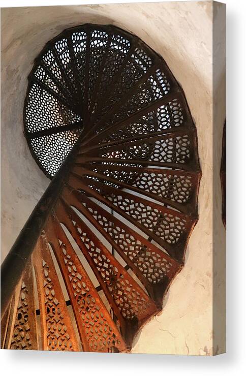 Spiral Staircase Canvas Print featuring the photograph Cana Island Lighthouse Staircase by David T Wilkinson