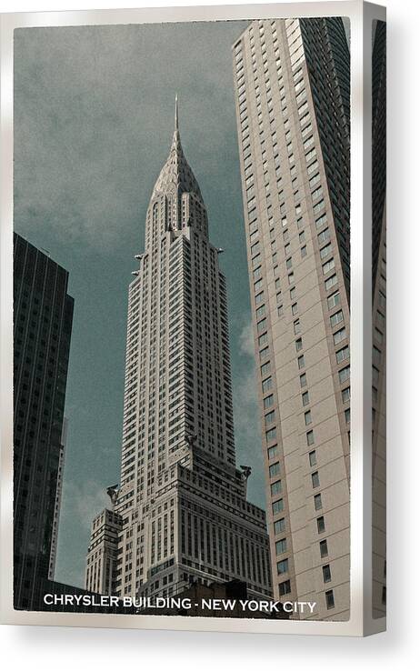 Chrysler Building Canvas Print featuring the photograph Chrysler Building with copy by Arttography LLC