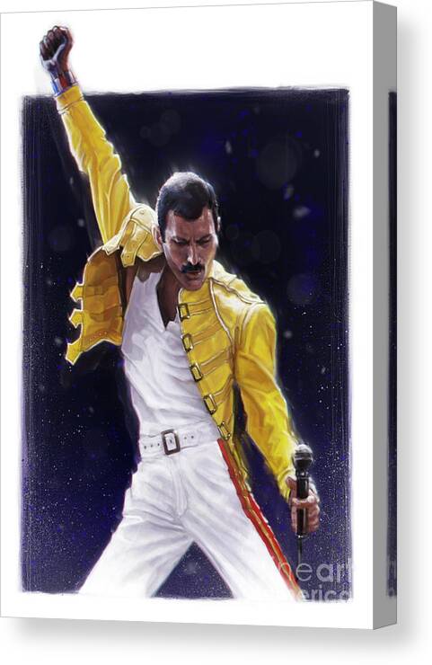 Freddie Mercury Canvas Print featuring the digital art Classic Freddie by Andre Koekemoer