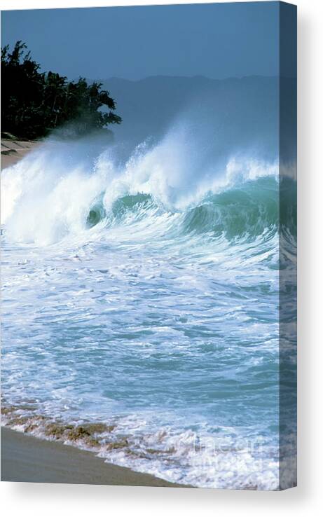 Sunset Beach Canvas Print featuring the photograph Crashing Wave Sunset Beach by Thomas R Fletcher