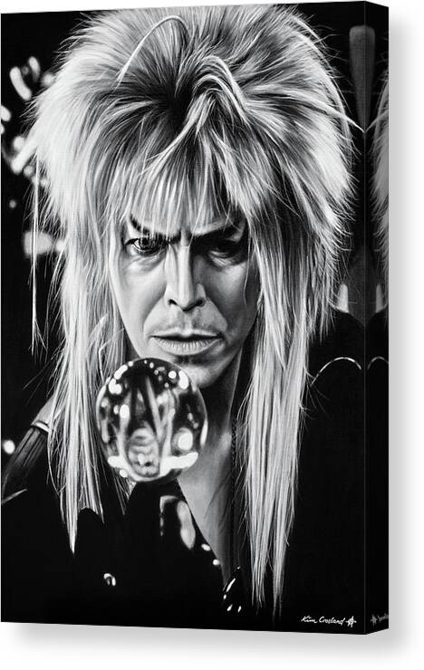 David Bowie Canvas Print featuring the painting David Bowie Labyrinth by Kim Crosland