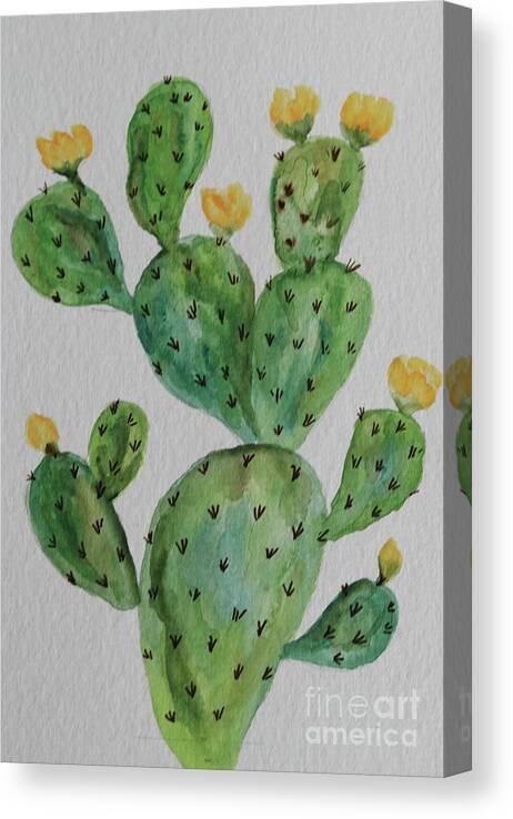 Cactus Canvas Print featuring the painting Desert Garden Beauty by Christiane Schulze Art And Photography