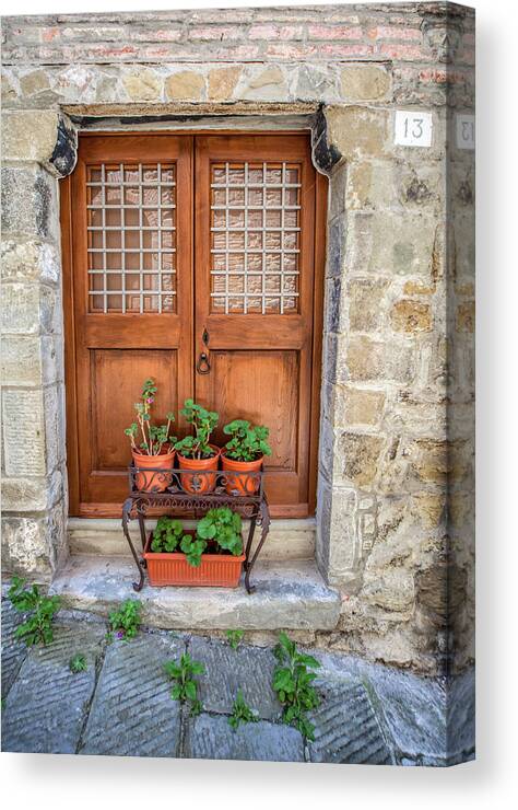 Tuscany Canvas Print featuring the photograph Door Thirteen of Tuscany by David Letts