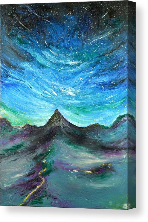 Mountain Canvas Print featuring the painting Enchanted Mountain by Chiara Magni