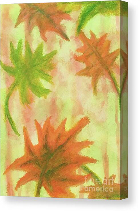 Fall Season Collection Canvas Print featuring the painting Fanciful Fall Leaves by Annette M Stevenson