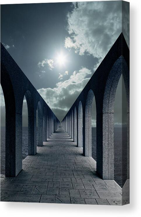 Arch Canvas Print featuring the photograph Fantasy Passageway With Arches by Ed Freeman