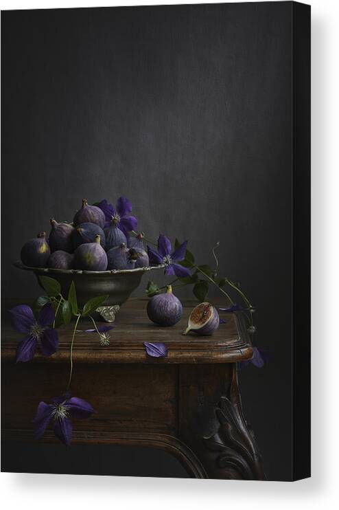 Low Key Canvas Print featuring the photograph Figs by Alena