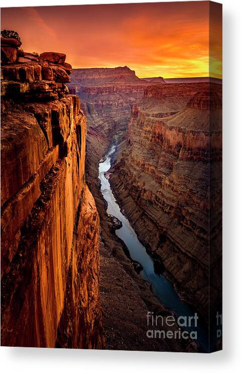Colorado River Canvas Print featuring the photograph Fire Canyon by Tim Shields