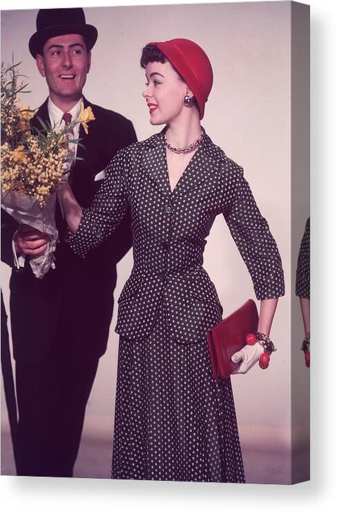 1950-1959 Canvas Print featuring the photograph Flowers, For Me by Chaloner Woods