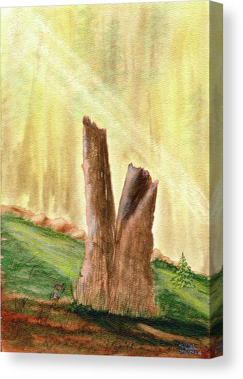 Sun Canvas Print featuring the painting From Ruins Comes New Life by Richard Stedman