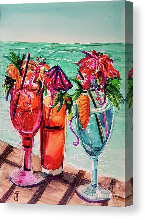 Alcohol Ink Canvas Print featuring the mixed media Gal's Afternoon Out by Francine Dufour Jones