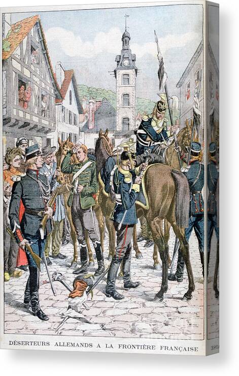 Horse Canvas Print featuring the drawing German Deserters At The French by Print Collector