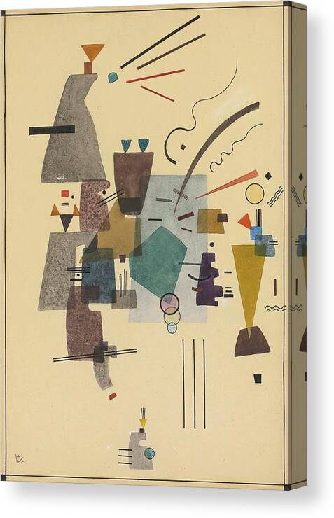 Abstract Canvas Print featuring the painting Gewarmtes Kuhl by Wassily Kandinsky