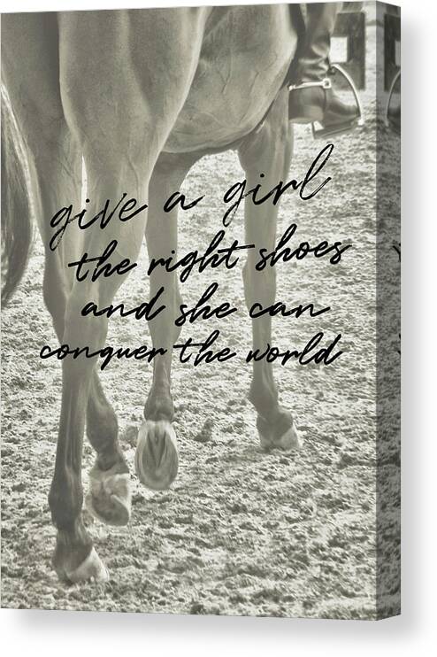 4 Canvas Print featuring the photograph GLASS SLIPPER quote by Dressage Design
