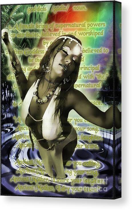 Dark Canvas Print featuring the digital art Goddess Blessings by Recreating Creation