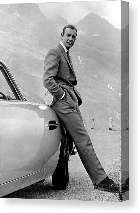 Sean Connery Canvas Print featuring the photograph Goldfinger by Michael Ochs Archives
