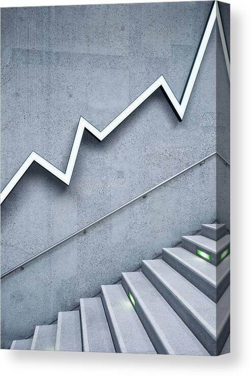 Steps Canvas Print featuring the photograph Graph And Stairs by Jorg Greuel
