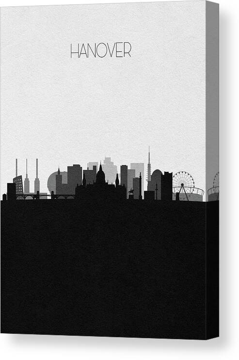 Hanover Canvas Print featuring the digital art Hanover Cityscape Art by Inspirowl Design