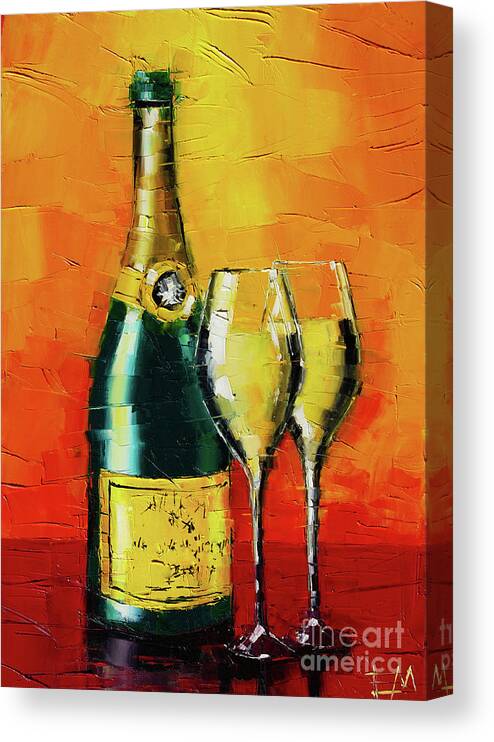 Happy New Year Canvas Print featuring the painting Happy New Year by Mona Edulesco