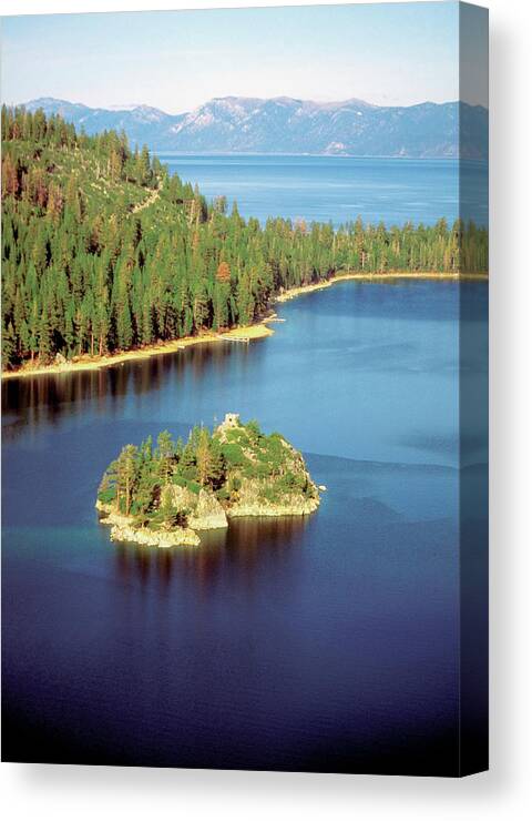 Scenics Canvas Print featuring the photograph High Angle View Of Emerald Bay, Lake by Medioimages/photodisc