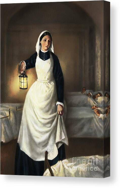 People Canvas Print featuring the photograph Illustration Of Florence Nightingale by Bettmann