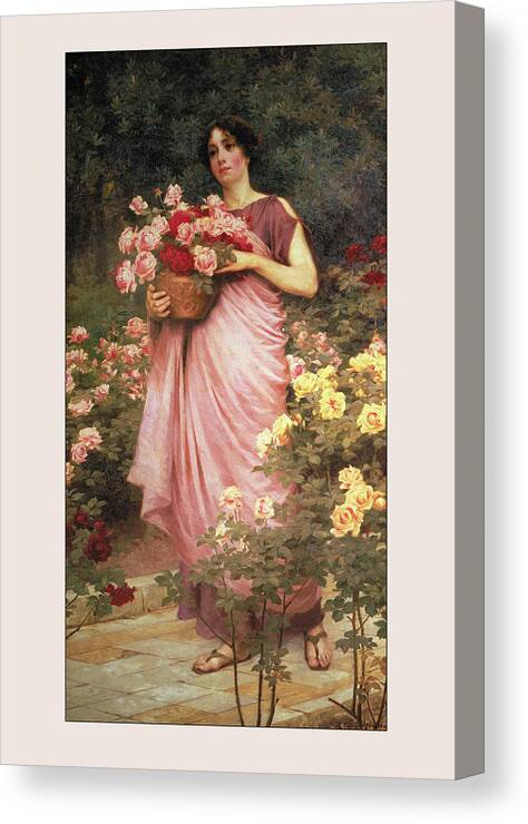 Flowers Canvas Print featuring the painting In a Garden of Roses by Richard Willes Maddox