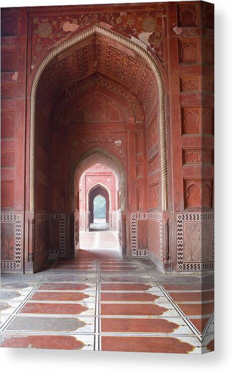 Built Structure Canvas Print featuring the photograph Interior View Of The Mosque At The Taj by Cormac Mccreesh