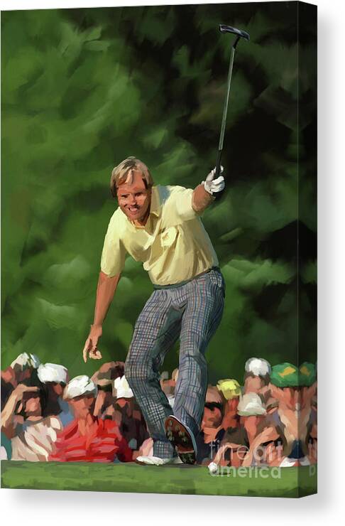 Jack Nicklaus Canvas Print featuring the painting Jack's win by Tim Gilliland