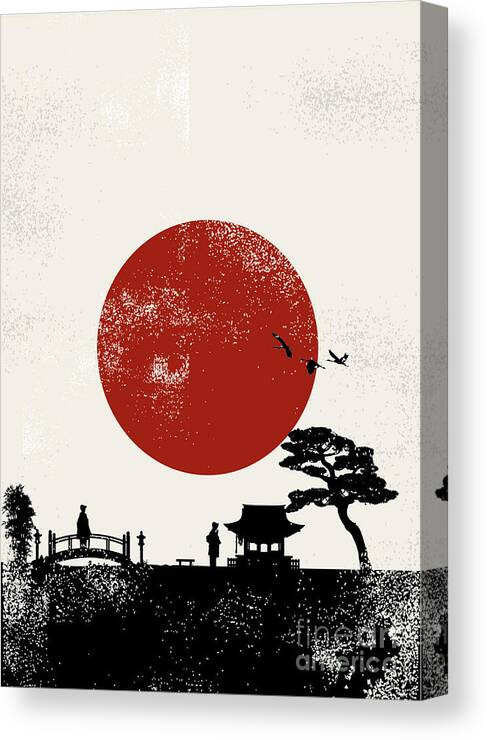 Symbol Canvas Print featuring the digital art Japan Scenery Poster Vector by Seita
