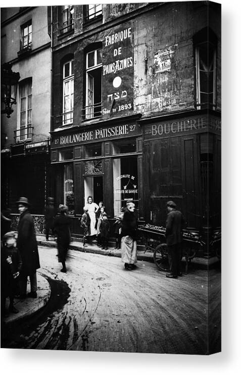 Bakery Canvas Print featuring the photograph Jewish Paris by Henry Guttmann Collection